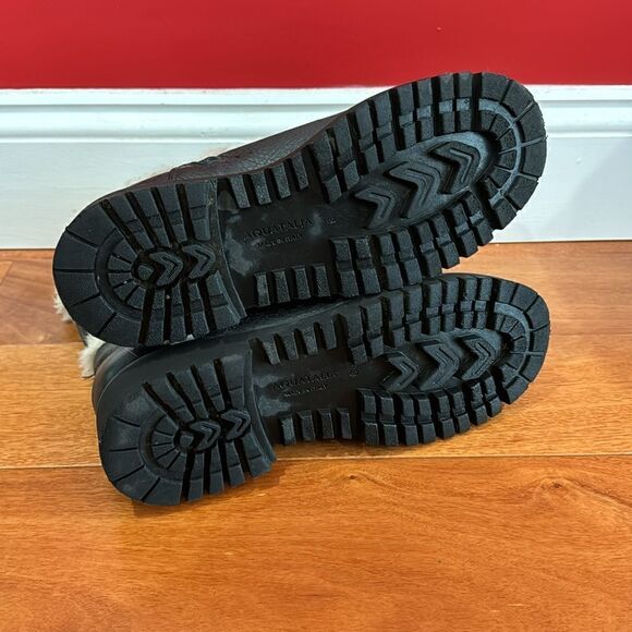 Aquatalia Jillian Tumbled Calf Faux Fur Leather Zipper Casual Dress Boots size 9 - Picture 3 of 6